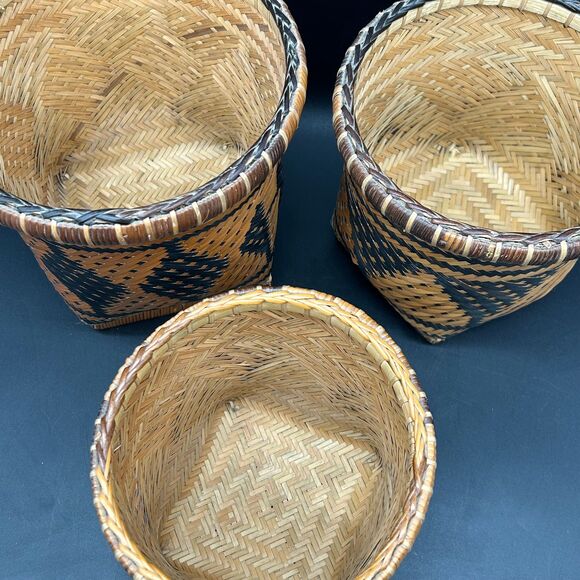5 Nesting Baskets Tribal Designs (Bjml) - Picture 4 of 8